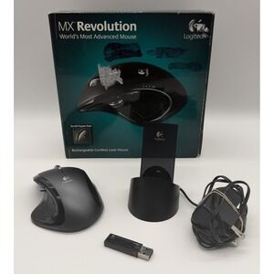 Logitech MX Revolution Cordless Laser Mouse w/ Charger & Dongle M-RBQ124